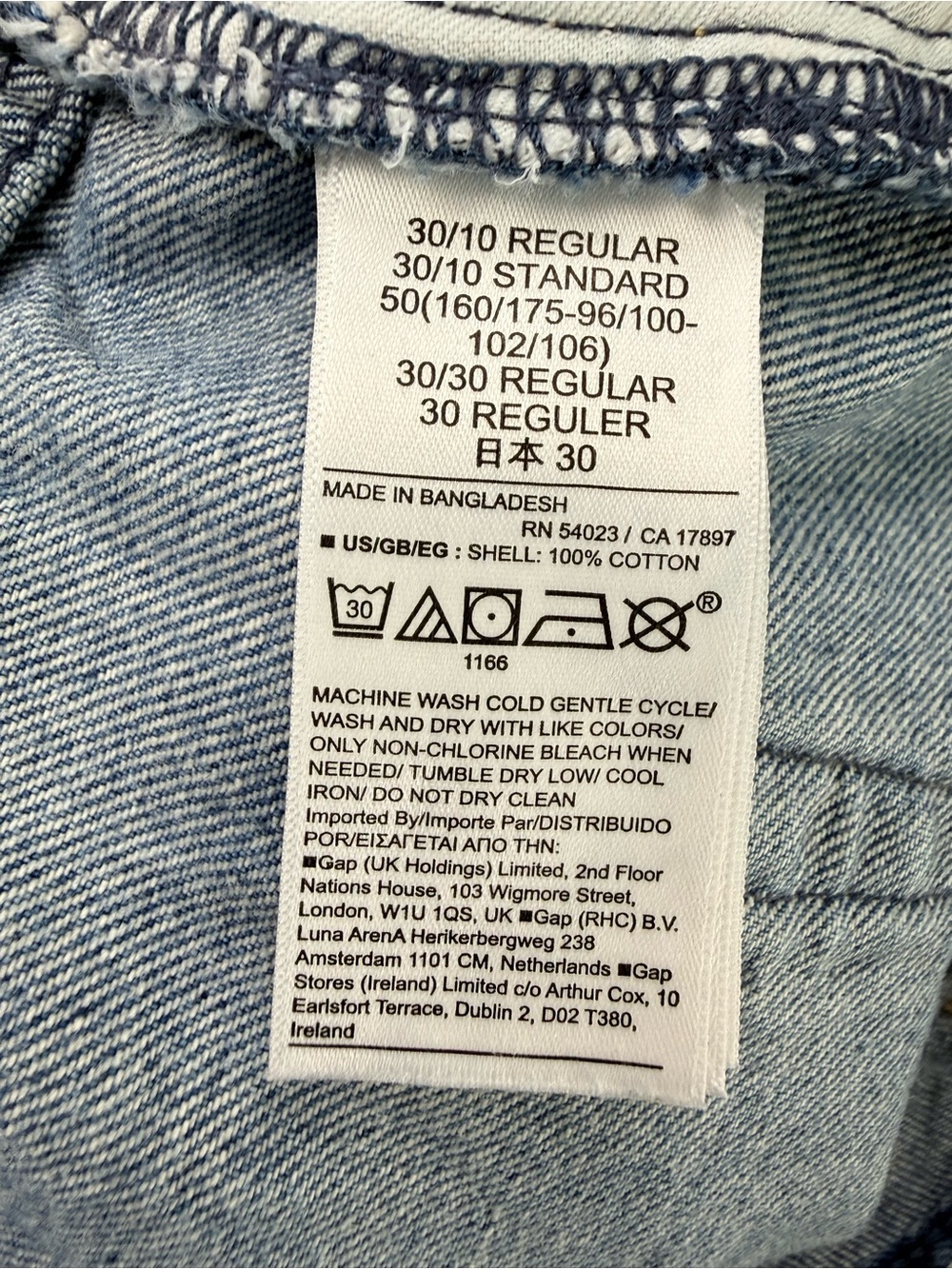 GAP Low Stride Jeans 30 10R Low Rise Baggy Wide Leg 100% Cotton Blue Denim - Picture 7 of 8